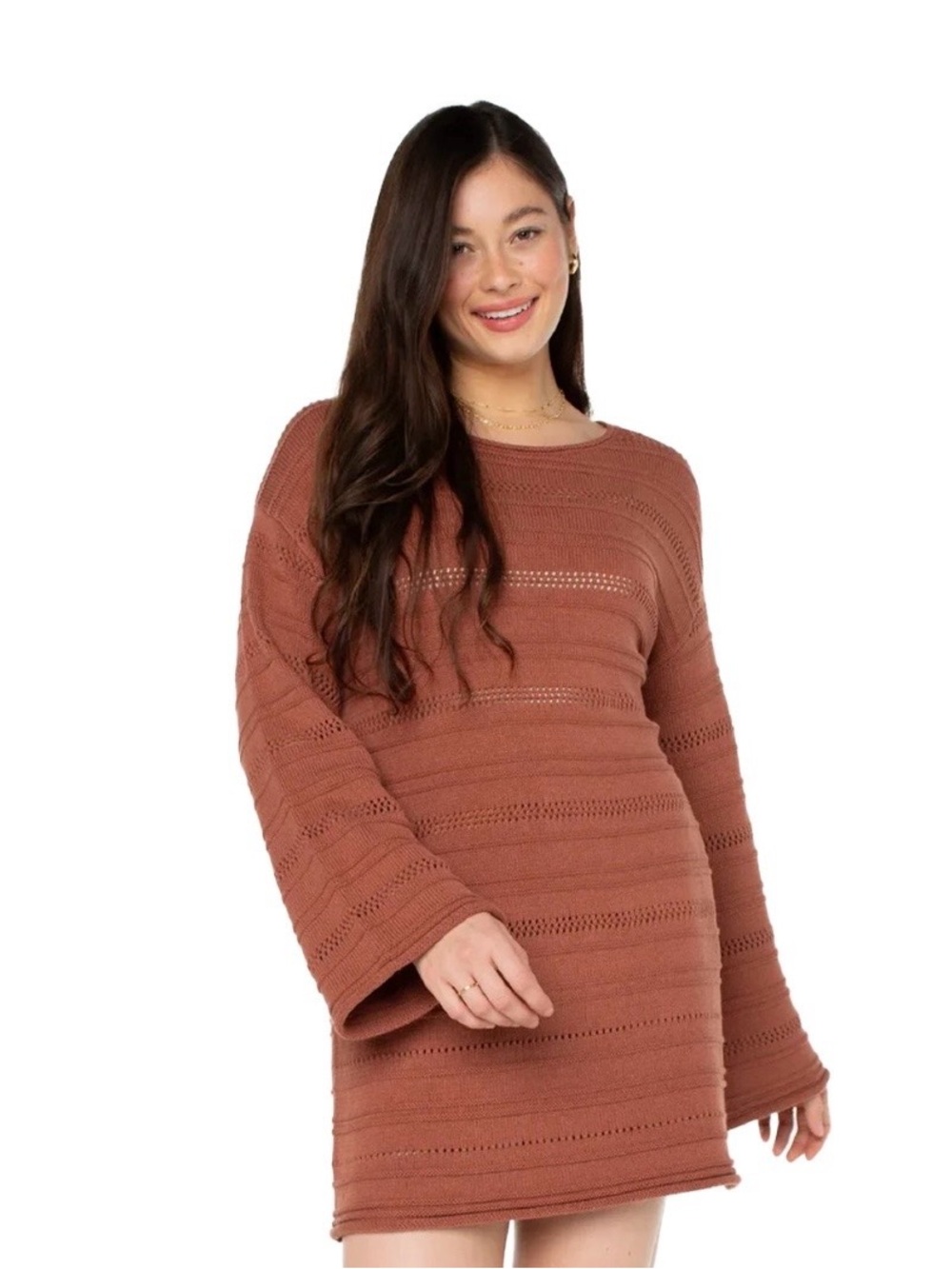 ROXY | Brown Bondi Sunset Knit Dress size Small NWT